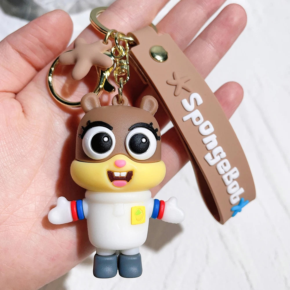 Anime Spongebob Squarepants Keychain Patrick Star Krabs Gary Sandy Kawaii Toys keychain Christmas gift bag Birthday Gift For Kid Pi-Mart