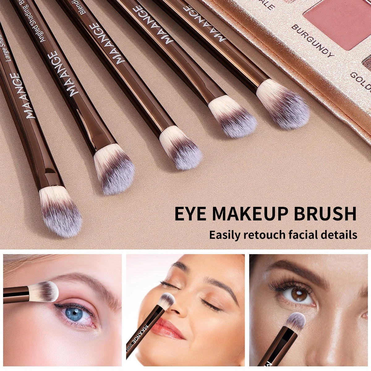 MAANGE 20pcs/set Pro Makeup Brushes Double Ended Foundation Concealers Blush Eye Shadows Brush for Liquid Cream Powder Blending Tri Light Beauty