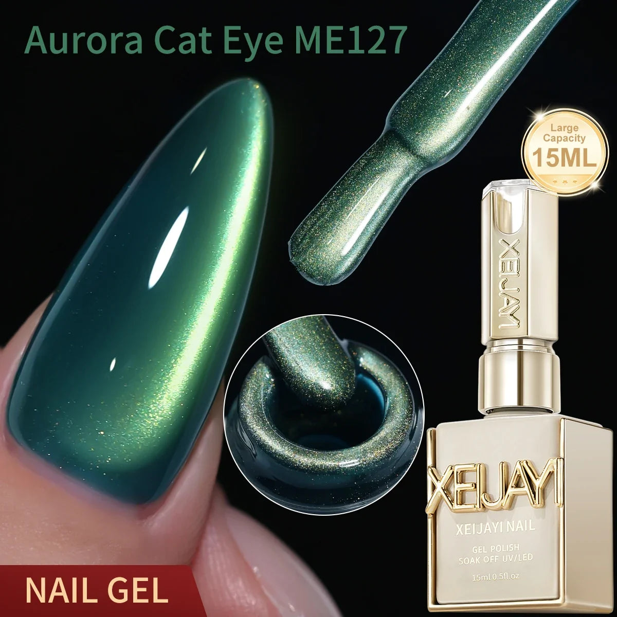 XEIJAYI 1pc 15ML Blue cat eye Nail Gel polish Semi Permanent Nail Art Soaking UV LED Nail Salon DIY Nail Salon Gel Tri Light Beauty