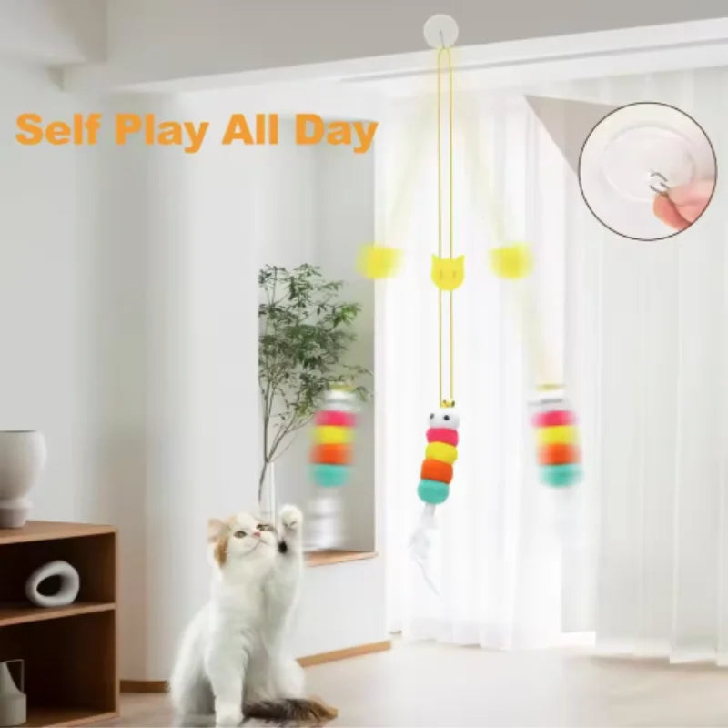 Interactive Cat Toy Hanging Simulation Cat Toy Funny Self-hey Interactive Toy for Kitten Playing Teaser Wand Toy Cat Supplies Pi-Mart