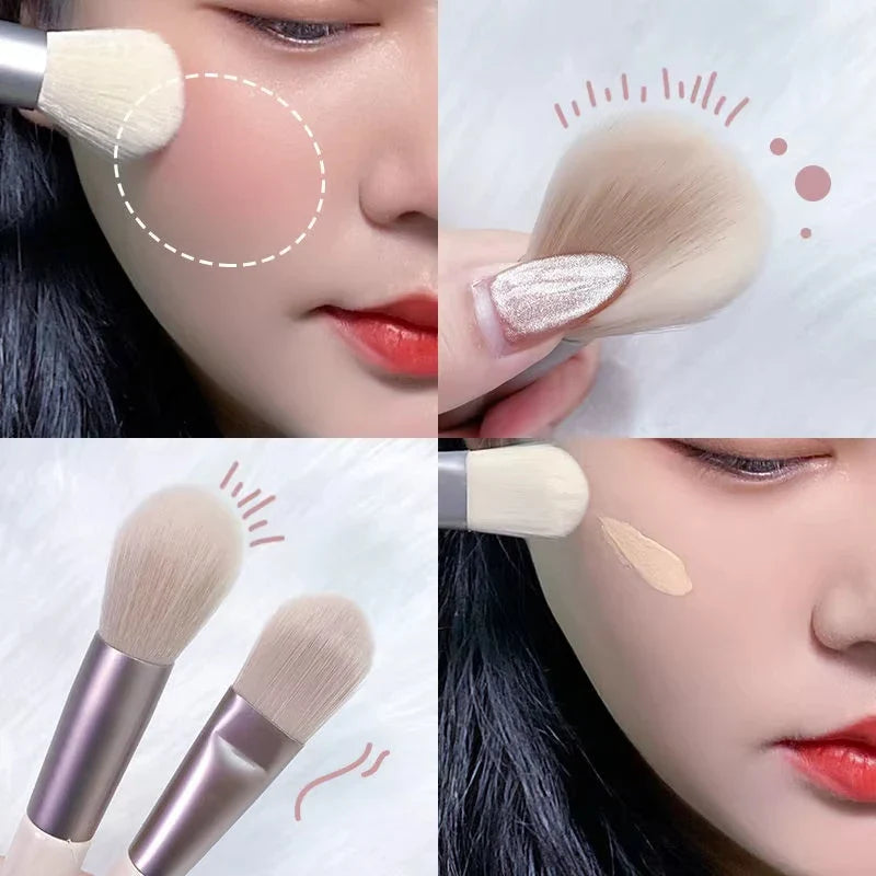 8-Piece Mini Soft and Fluffy Makeup Brush Set, Perfect for Makeup Beginners, Used for Foundation, Blush, and Eyeshadow to Create LadyShow.Store
