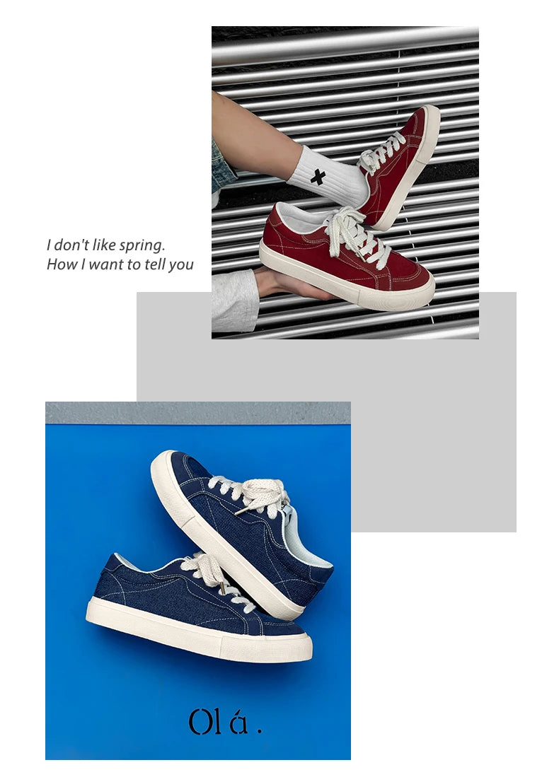 Mens Cowboy canvas Shoes Breathable Trend Mens board Shoes Thick Sole Trend Comfortable student Skateboard Trainers Footwear Pi-Mart