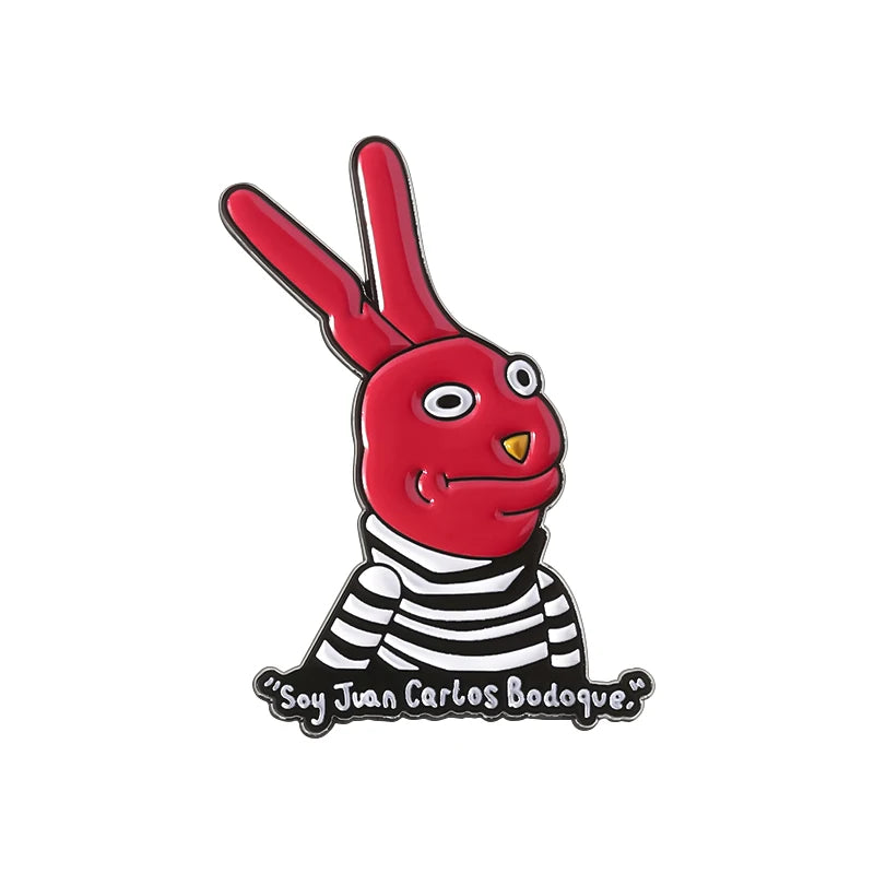 Red Rabbit Enamel Pins Custom NUNCA HABIA VISTO TANTA CACA JUNTA Brooches Lapel Badges Clothes Animal Jewelry Gift for Friends Pi-Mart