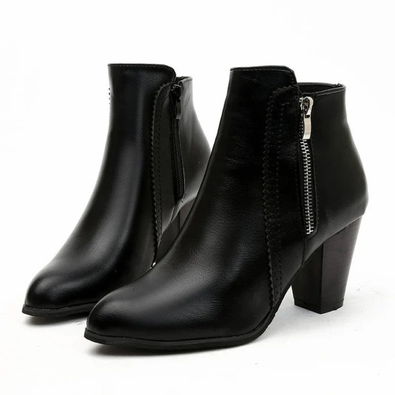 2024 new autumn ladies boot Coarse heeled outdoor nonslip shoe Retro Zipper Fashion Boots Comfort casual women's shoes Botas LadyShow.Store