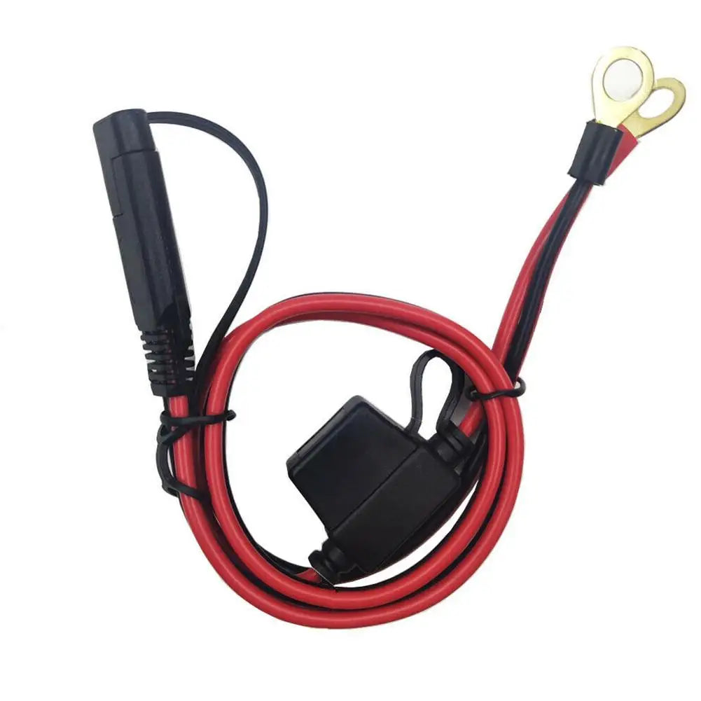 Charger Cable For Motorcycle Battery Terminal To SAE Quick Extension Cable With 10A Fuse O Connector Battery Charger Adapter Pi-Mart