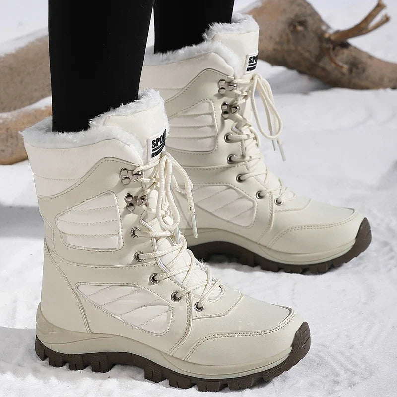 Winter Women Snow Boot High-top Waterproof Ankle Boots Ladies Thick Plus Warm Snow Hiking Boots Outdoor Cotton Shoes Sneakers LadyShow.Store