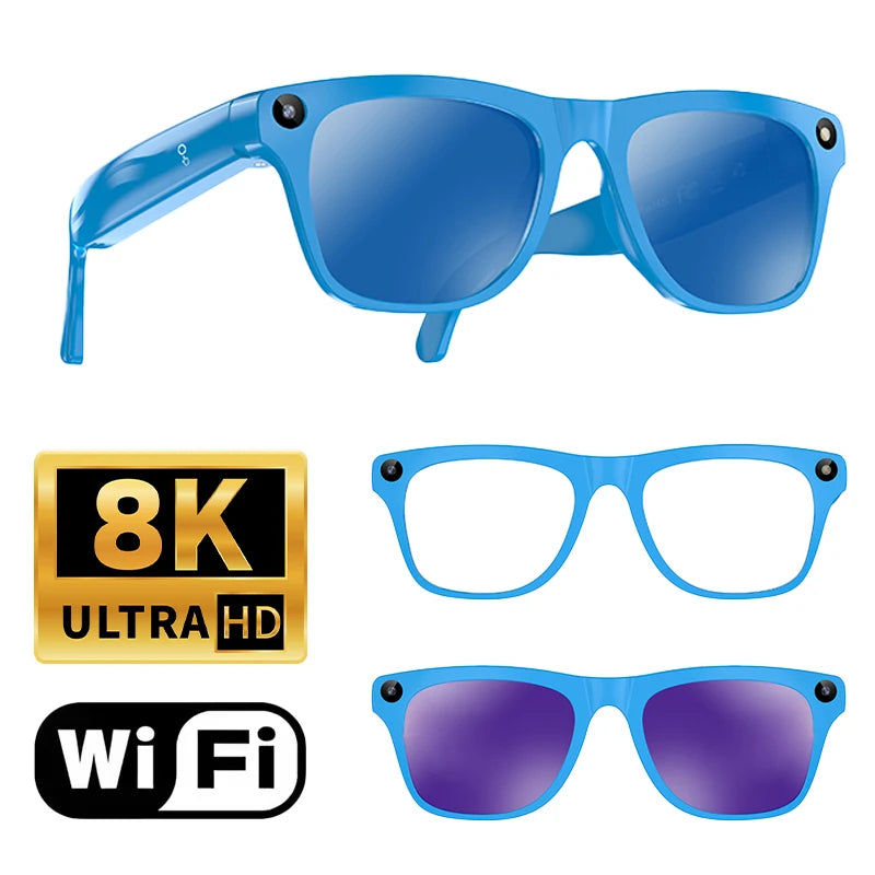 Lenovo Upgrade Smart AI Glasses 800W HD 8K Shooting Camera Photo Video Voice Call Translation Bluetooth AI Motorcycle Glasses Pi-Mart