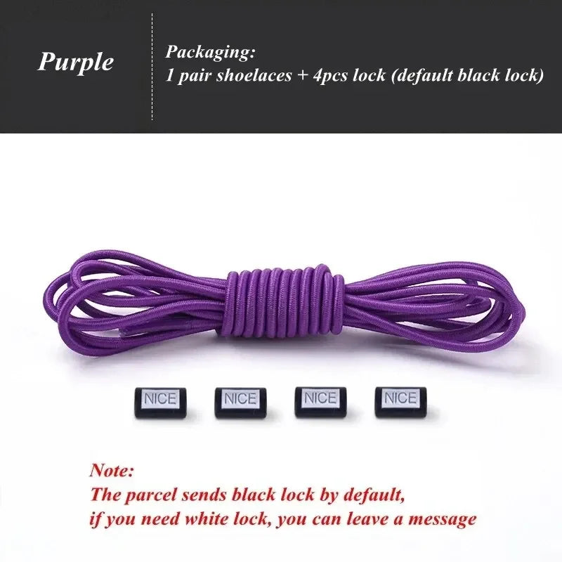Fashion No Tie Shoelaces Elastic Laces Sneakers Flat Shoe Laces Without Ties Kids Adult Quick Shoelace One Size Fits All Shoes Pi-Mart