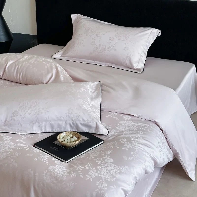 Long Staple Cotton Jacquard Bedding Set Single Double Queen King Size Duvet Cover Bedsheet Pillowcase Luxury Quilt Cover Set LadyShow.Store