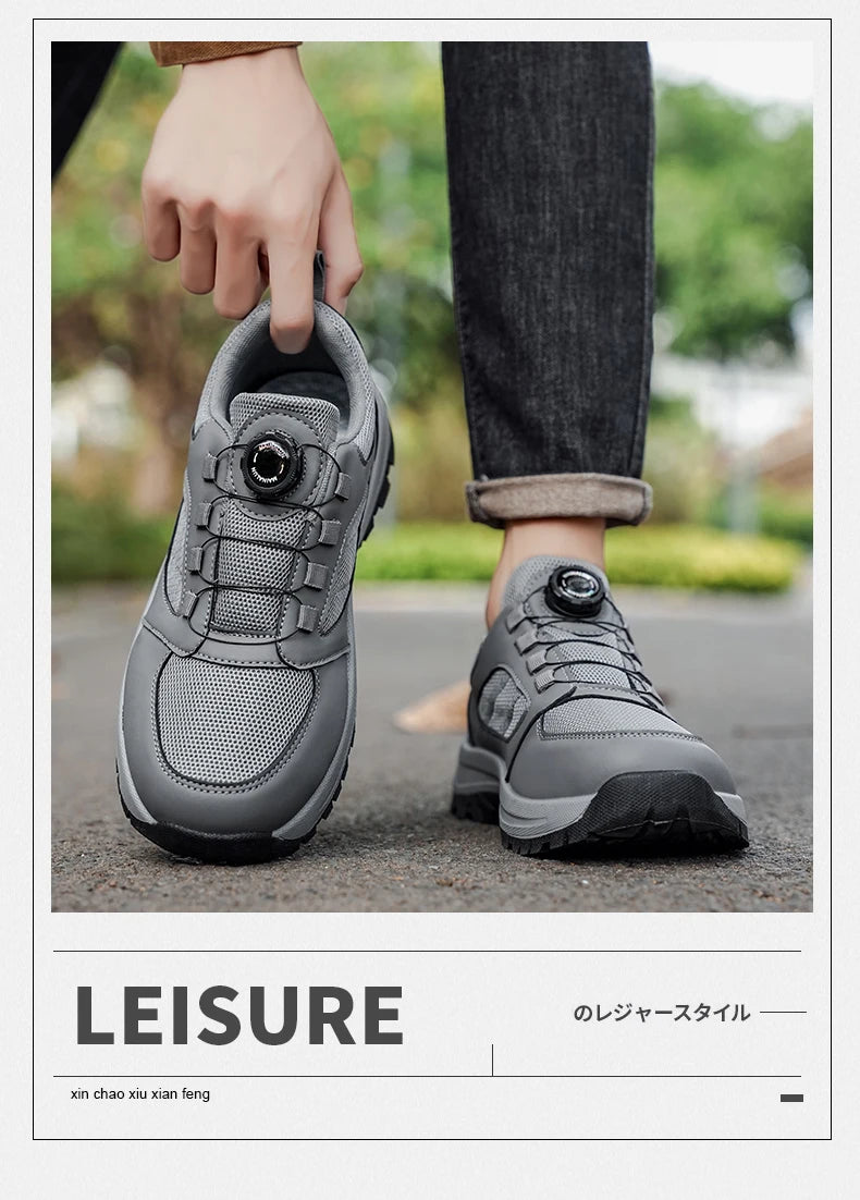 Men'S Spring And Autumn Sports Shoes Rotating Buckle Comfortable And Non Slip Hiking Sports Shoes Plus Size Men'S Shoes 39-48 Pi-Mart