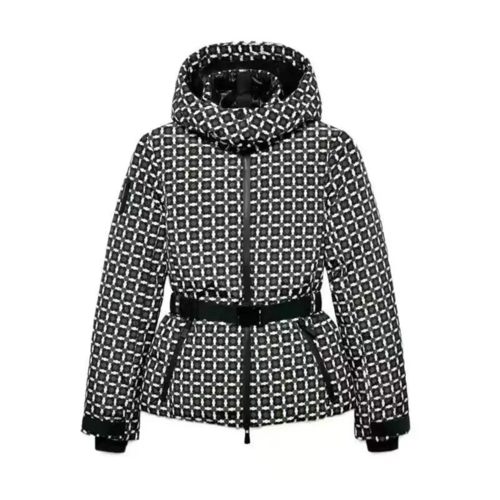 Women's Winter Hooded High Waist Padded Sport Parkas Coats with Belt Female Elegant Thick Warm Pockets Windproof Skiing Jackets LadyShow.Store