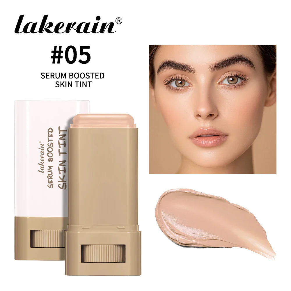 Skin Tint Foundation Stick Eraser Concealer Foundation Stick Serum Boosted Smooth Plumper Hight Coverage Travel Bronze Foundatio LadyShow.Store
