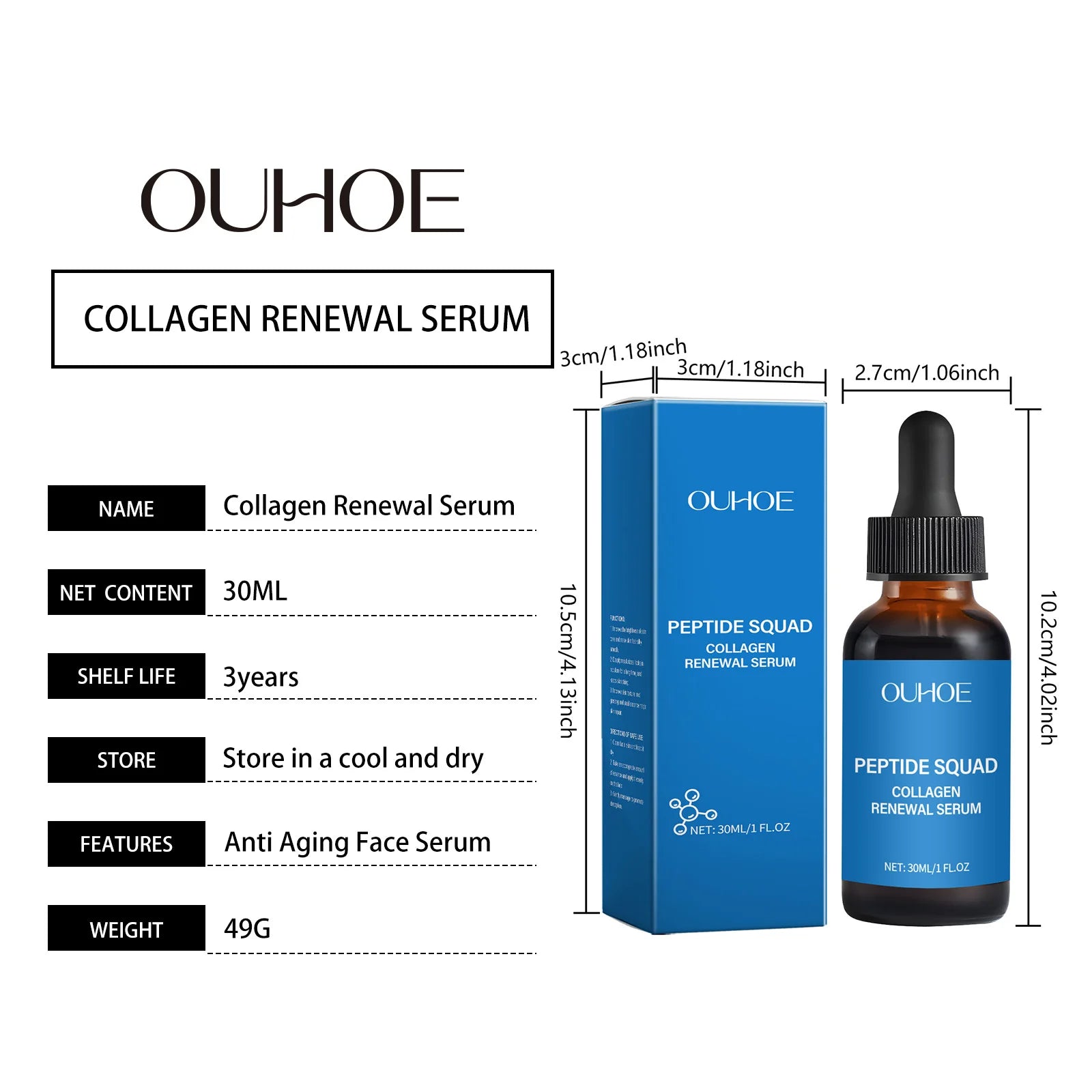 Collagen Polypeptide Essence Fade Fine Lines Lifting Firming Moisturizing Skin Care Tightening Skin Nourishing Facial Serum Pi-Mart