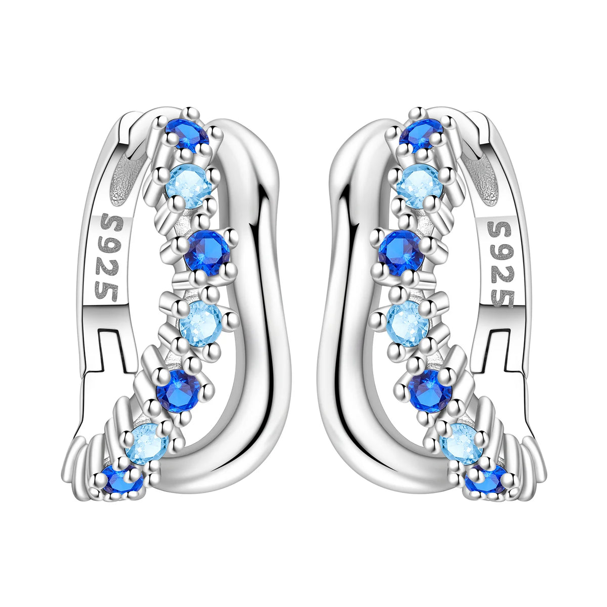 PANPOKI S925 Sterling Silver Purple Zircon Series Earrings Hoop Earrings For Women Jewelry Original Party Trendy Gifts Pi-Mart