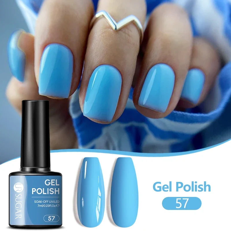 UR SUGAR 7ML Nail Gel Fresh Macaron 107 Colors All For Manicure Semi Permanent Soak Off LED UV Long-Lasting Nail Art Varnish Tri Light Beauty