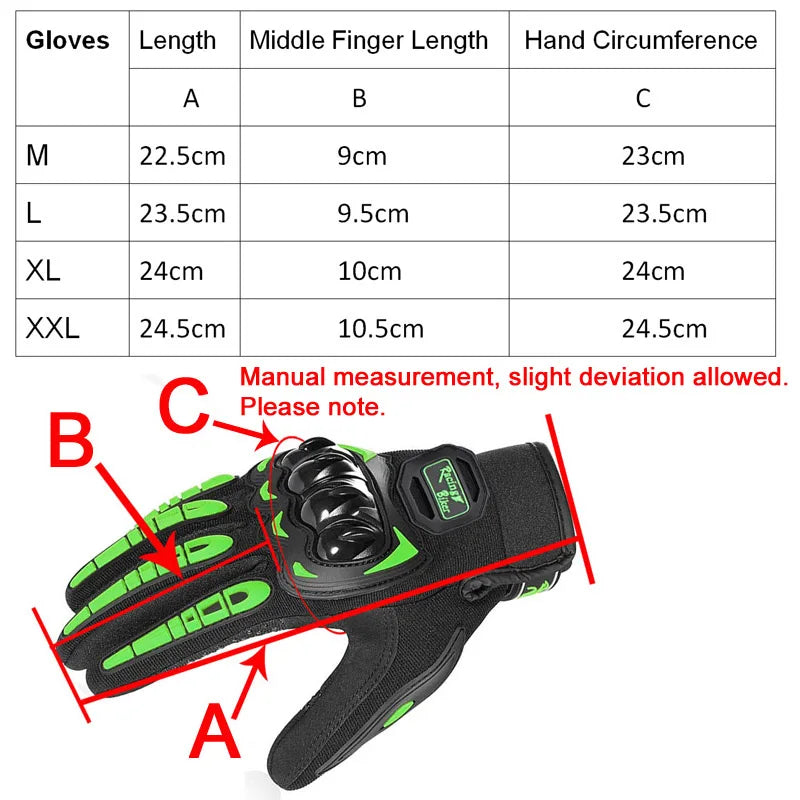 Motorcycle Racing Gloves Fall Protection Men Summer Motocross Protective Gear Breathable Blue Red Grip Palm ﻿ Pi-Mart