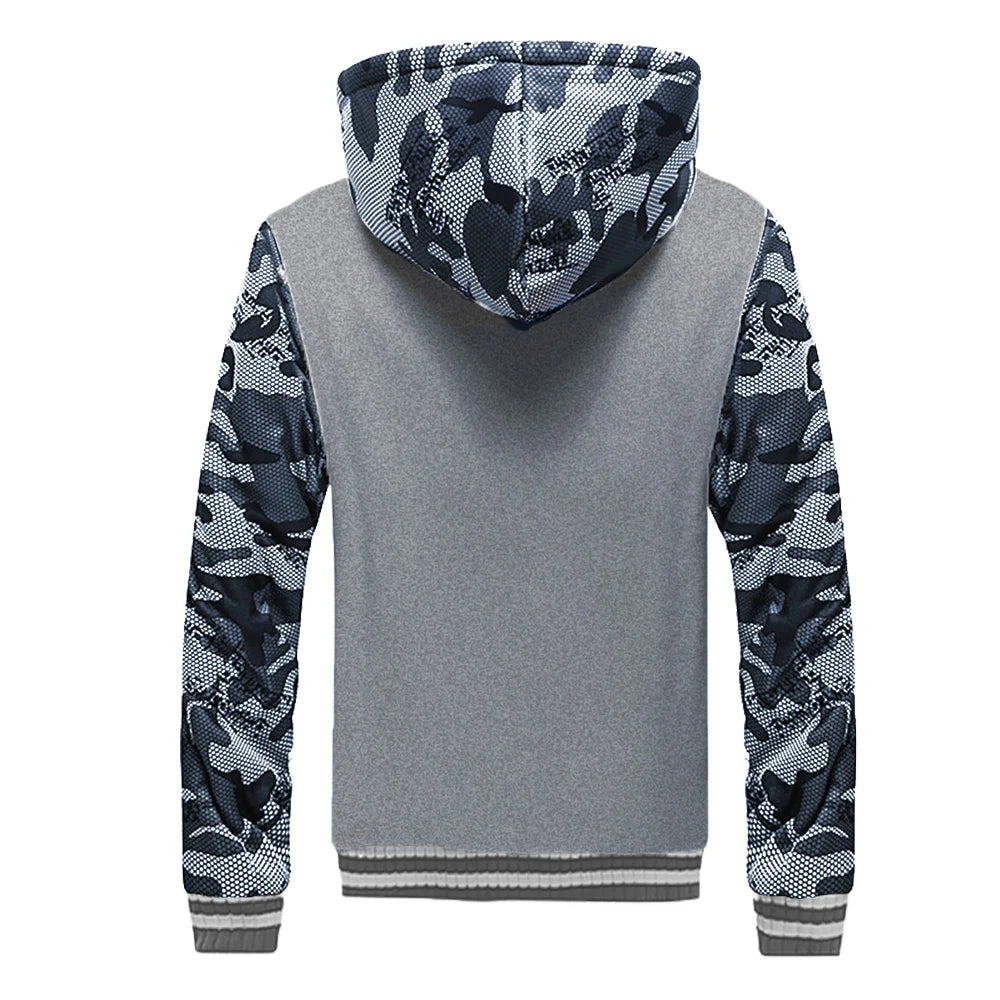 Men's Jacket Camouflage Thicken Winter Jackets for Men Fleece Long Sleeve Coat Man Casual Hoodies Streetwear Men's Coats Pi-Mart