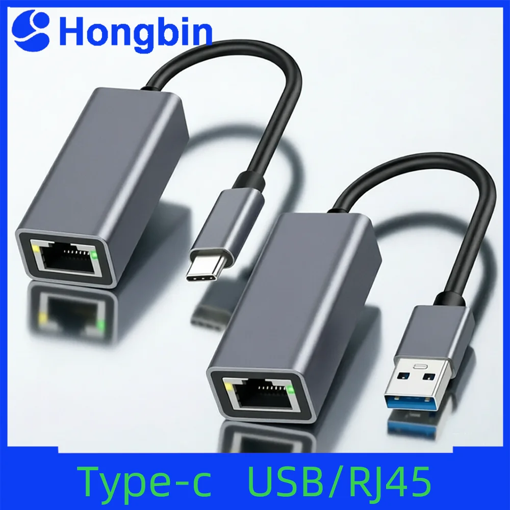 USB Type C Ethernet Adapter 1000Mbps USB 3.0 RJ45 Network Card For MacBook PC Windows XP 7 8 10 Android USB Lan Internet Cable Pi-Mart