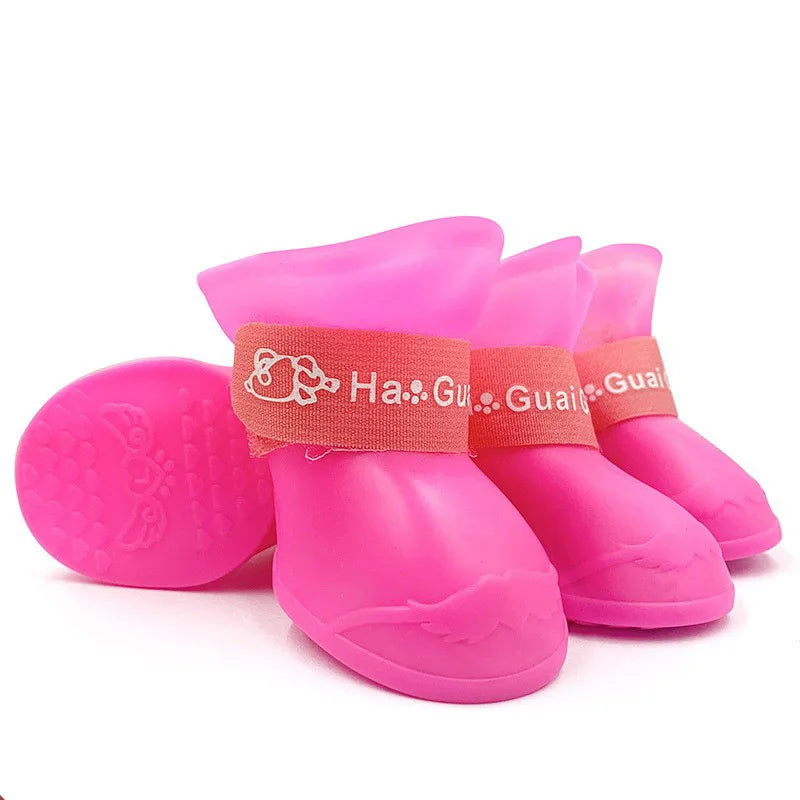 Pet silicone rain shoes anti-dirty non-slip waterproof dog shoes soft bottom footwear small dogs cats teddy Shoes Pi-Mart