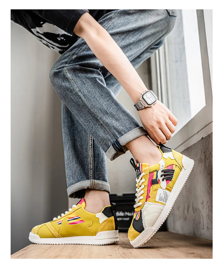 Large Size Men's White Sneakers Autumn Comfortable Non Slip Running Shoes Luxury Soft Sole Fashion Lace Up Outdoor Casual Shoes Pi-Mart