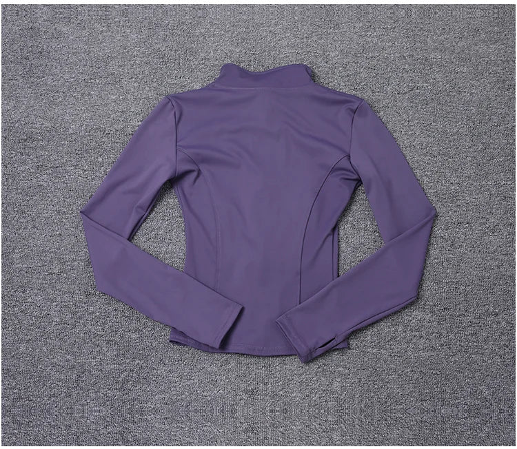 Women Sport Jacket Long Sleeve Shirt Workout Coat Gym Training Clothing Yoga Sportswear Pi-Mart