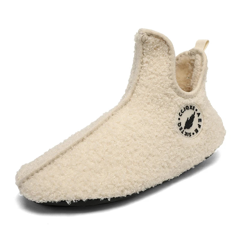 New Men Winter Slippers High Quality Light Weight Disign Shoes Fashion Women Plush Slipper Warm Slip on Casual Shoe for Couples Pi-Mart