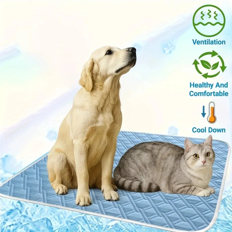 1PCS New Upgraded Ice Cooling Experience Summer Pet Cooling Mat Washable and Breathable Pet Cooling Pad All Season For Dogs Pet Pi-Mart