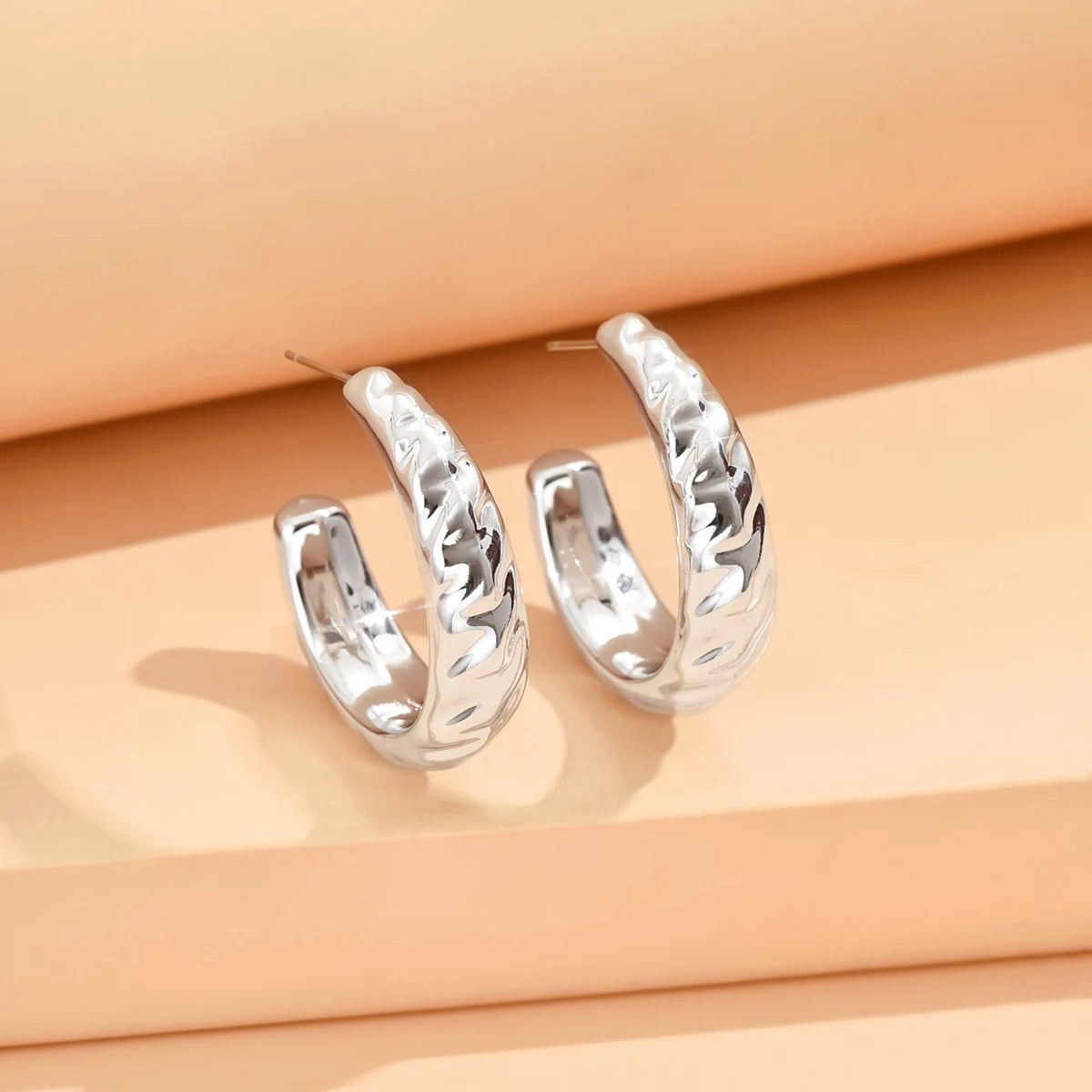 серьги Geometric Irregular Metallic Color Earrings for Women 2024 Minimalist Style Personality Earrings Trendy Jewelry Gift Pi-Mart