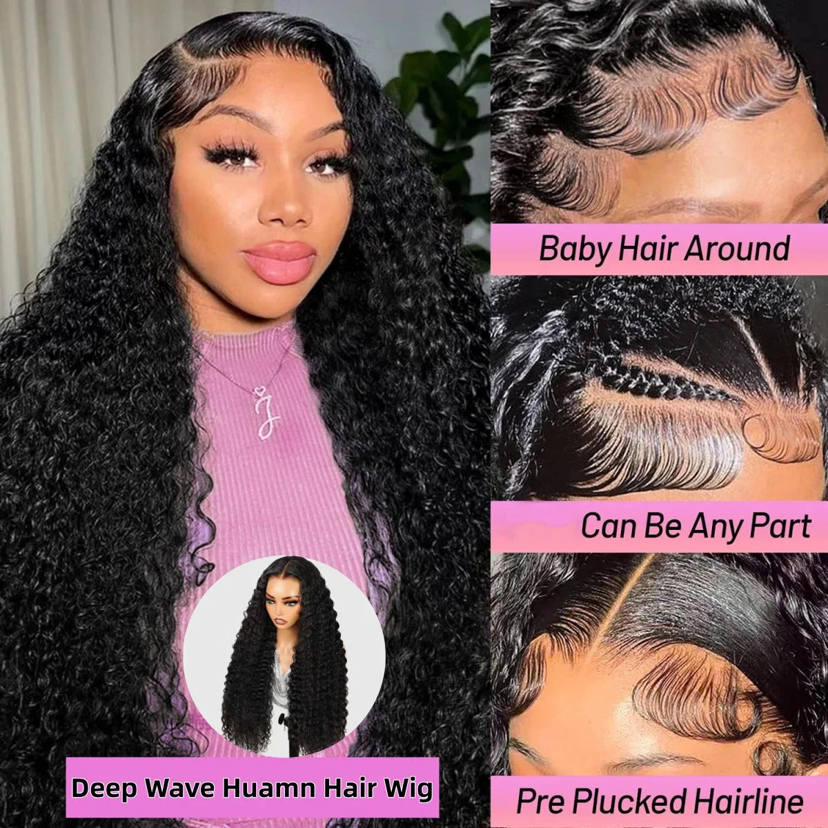 Deep Wigs Human Hair For Woman Burmese Curly Deep Wave Human Hair Wig 13x6 HD Lace Human Hair Wig on Clearance Sale LadyShow.Store
