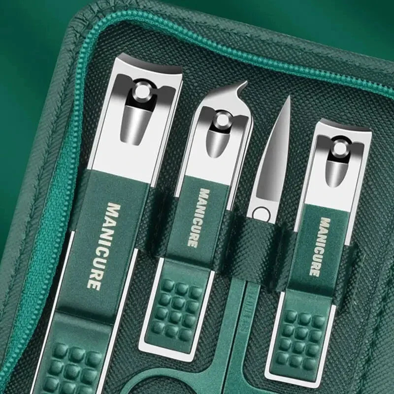 6/9 Pcs Set Professional Piece Nail Care Kit Stainless Steel Manicure & Pedicure Set Nail Clipper Set with Travel Case Tri Light Beauty