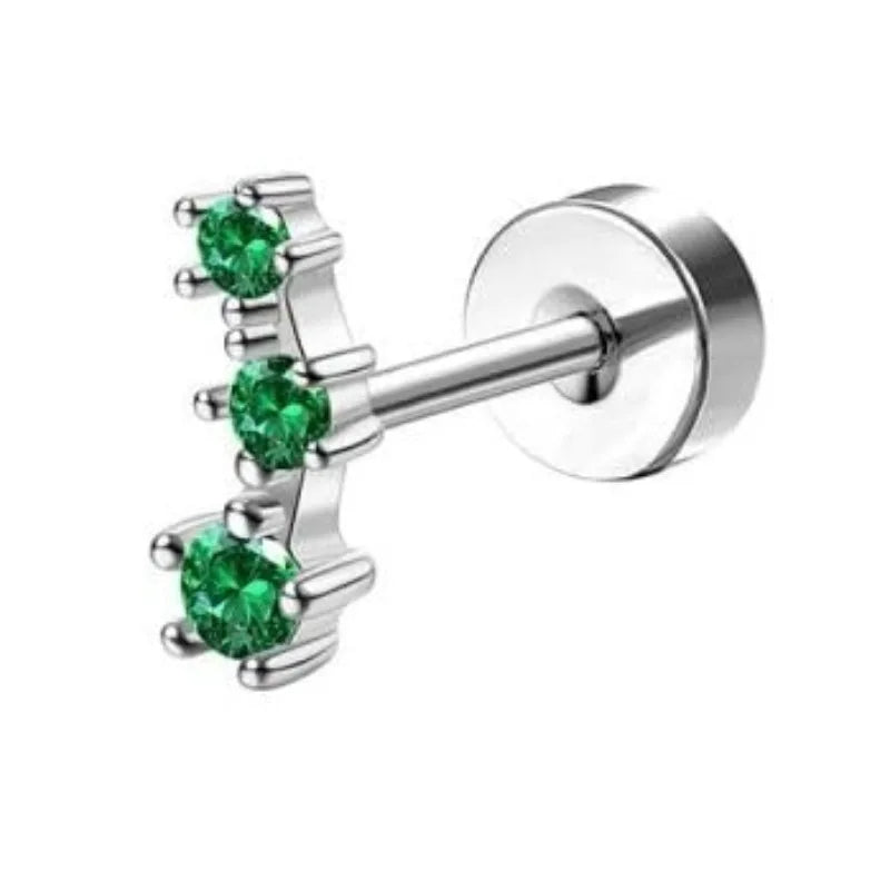 Bobisty 1pc Earrings for Sensitive Ears Surgical Stainless Steel Earrings for Women Dainty Flat Back Earring Stud Hoop Cartilage Pi-Mart