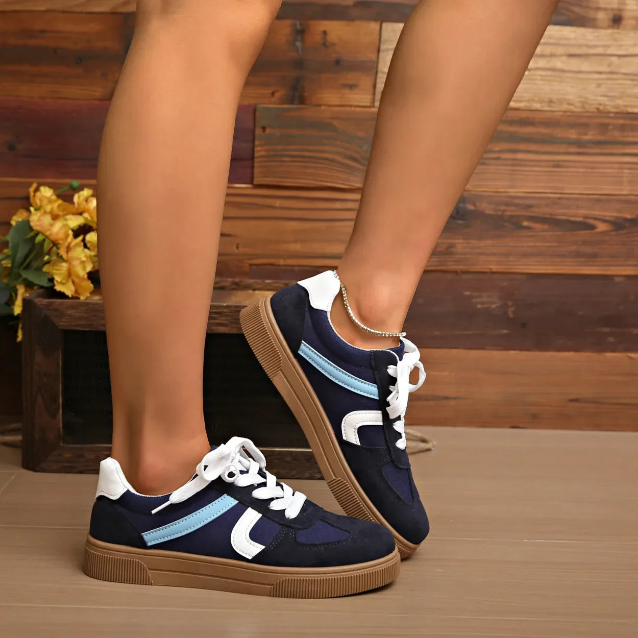 Women's Flat Bottom Sports Shoes Hot Sale Mixed Colors Spring Autumn New Style Sneakers Casual Leisure Student Flats Rubber Sole Pi-Mart
