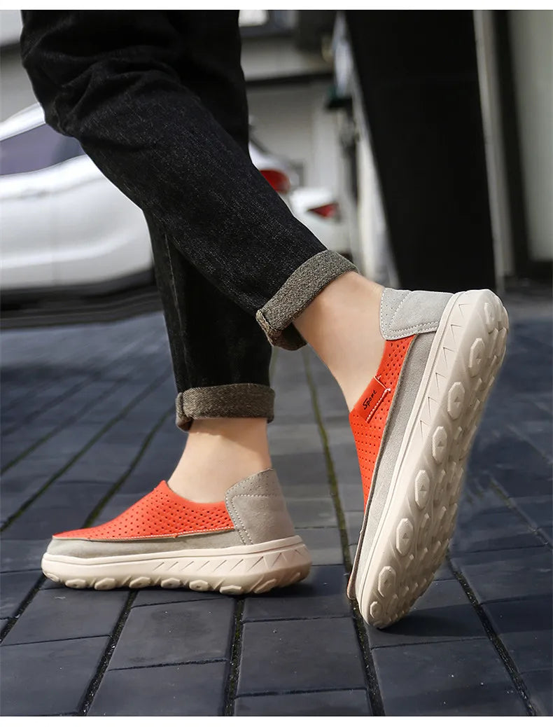 2026 New Men's Casual Shoes Fashion Comfortable Men's Shoes High Quality Leather Men Driving Shoes Handmade Flat Shoes Size 46 Pi-Mart