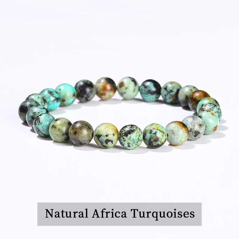 JD Natural Stone Beads Bracelet Amethyst Tiger Eye Crystal Quartz Agate Gem Beads Bangles Women Men Reiki Healling Jewelry Gift Pi-Mart