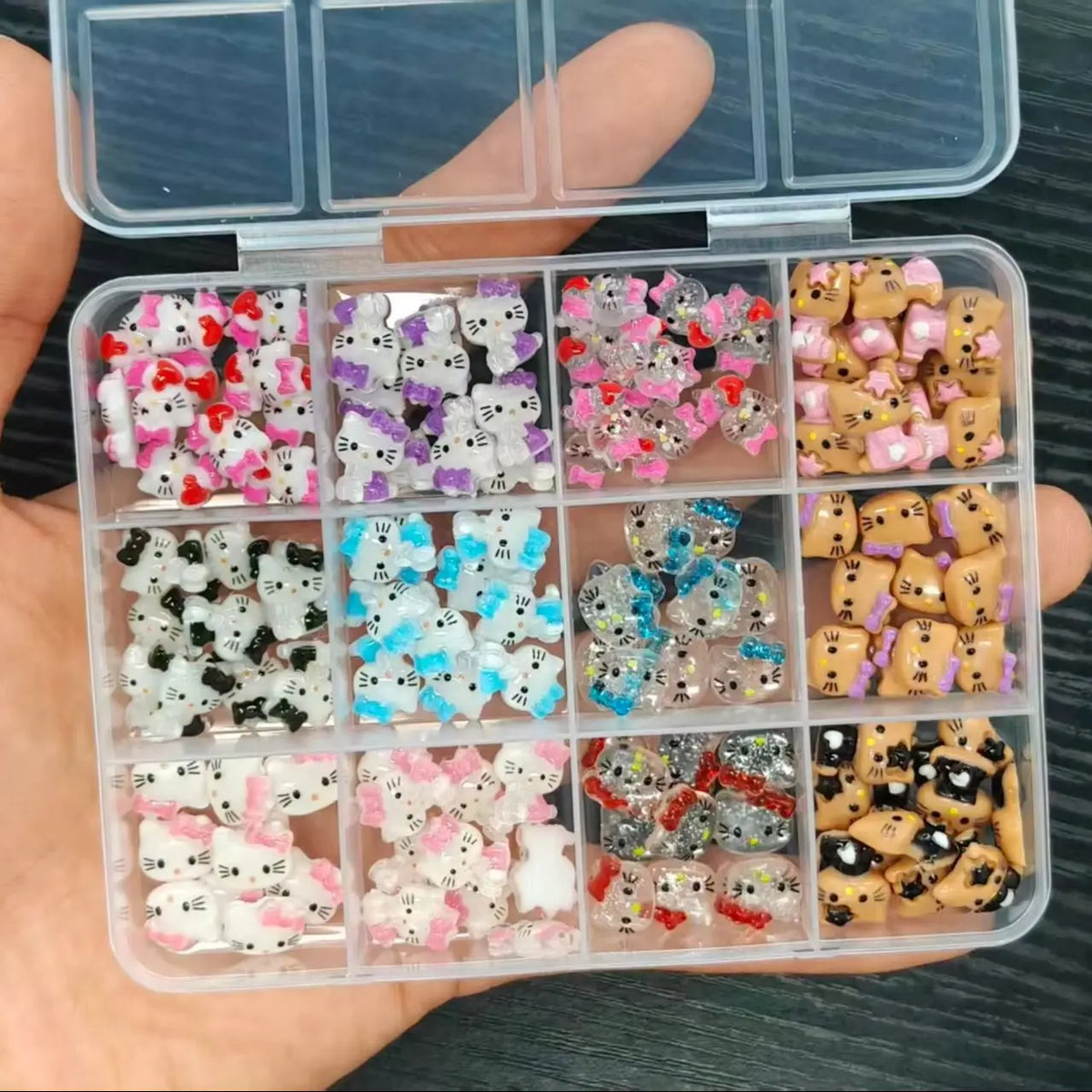 50Pcs Leopard Sanrio 3D Resin Nail Charms Mixed Kuromi My Melody Kitty Nail Parts DIY Manicure Decor Accessories Pi-Mart