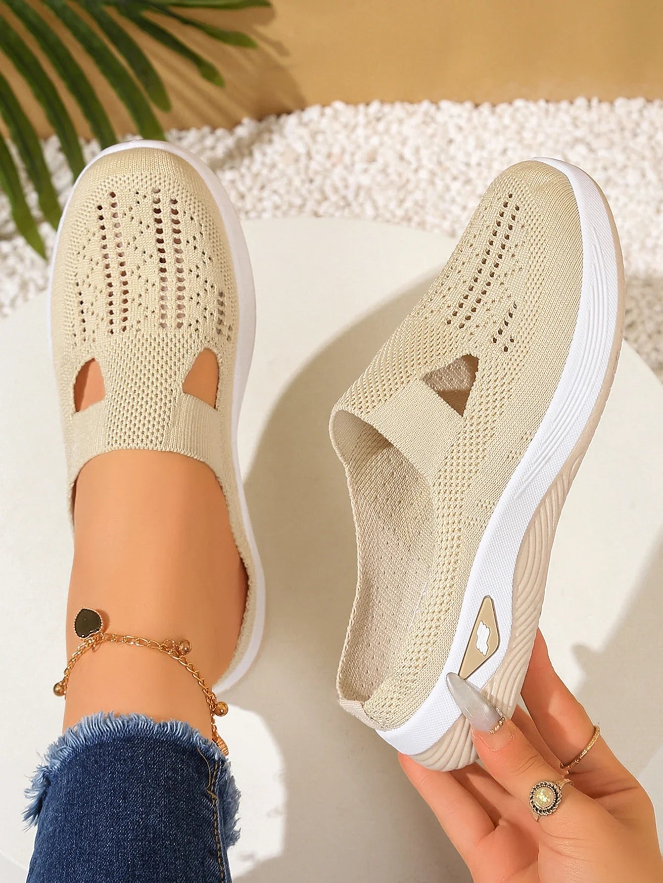 Women Shoes Convenient and Comfortable at Home, One Foot with a Vent and Half Slipper Women's Summer Shoes LadyShow.Store