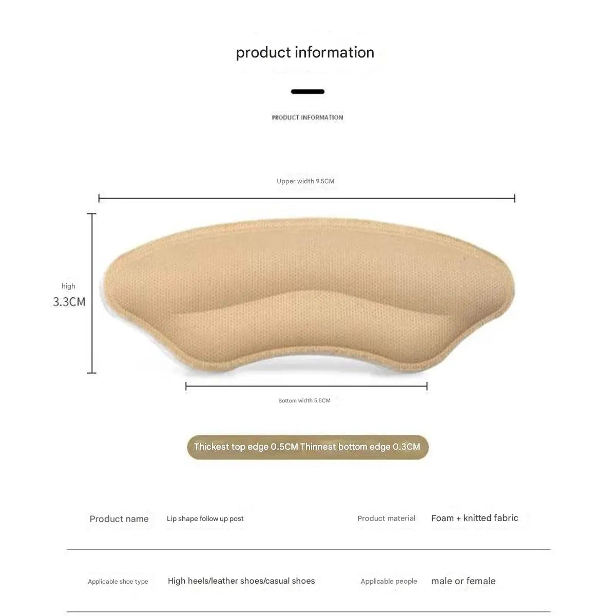 8-Pack Heel Pads for Too Big Shoes Self-Adhesive Heel Protectors Heel Inserts Improve Shoe Fit And Comfort Prevent Heel Slippage LadyShow.Store