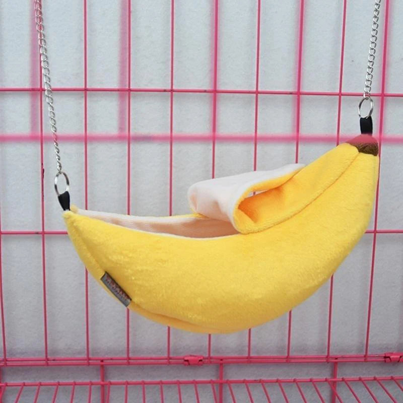 Hamster cotton nest banana Shape House Hammock Bunk Bed House Toys Cage For Sugar Glider Hamster Small Animal Bird Pet Supplies Pi-Mart