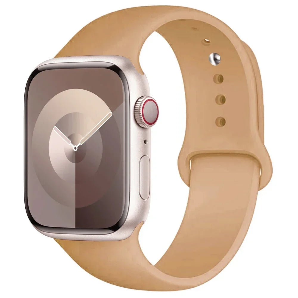 Silicone Band For Apple Watch strap 44mm 45mm 40mm 41mm 42-38mm 45 mm sport bracelet iwatch series 8 7 6 5 4 3 SE 9 Ultra 2 49mm LadyShow.Store
