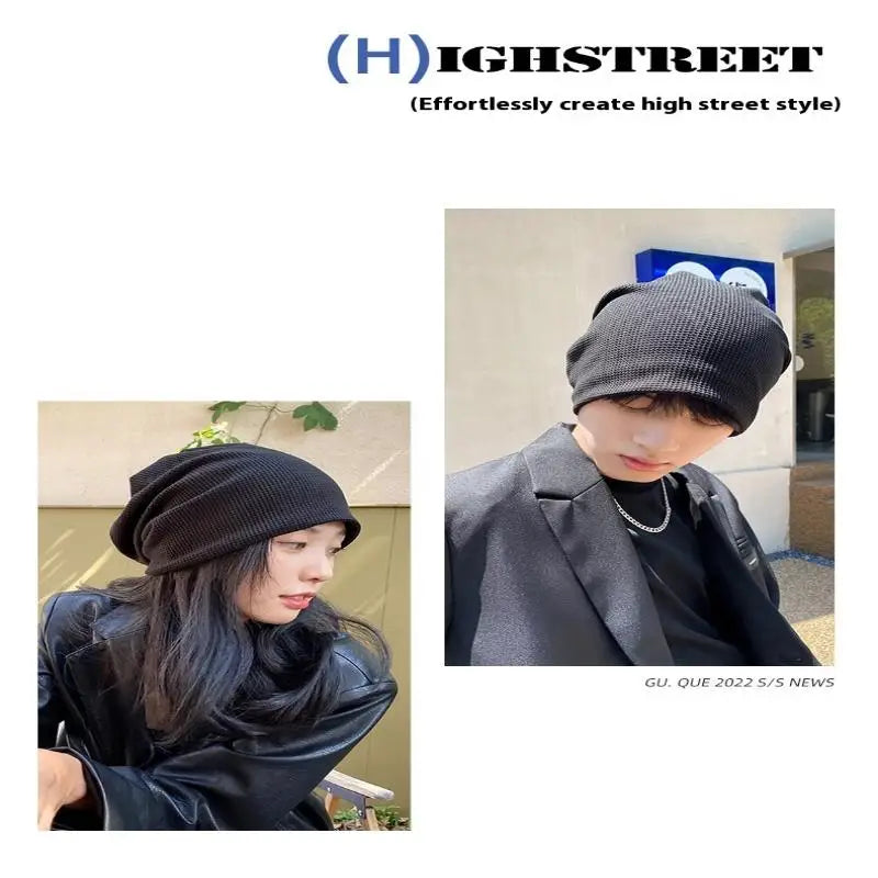 Casual Keep Warm Thin Knit Hat Cute Outdoor Cold Cap Ear Protection Warm Stack Hat For Men Women Pi-Mart