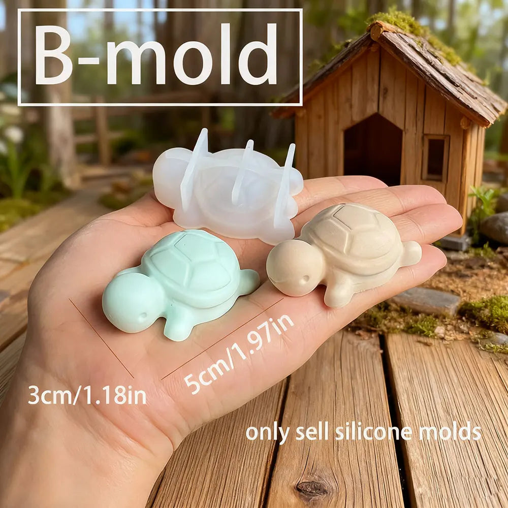 Turtle Storage Box Silicone Molds Kits DIY Scented Ocean Animals Jewelry Display Plate Tray With Lid Plaster Resin Mold LadyShow.Store
