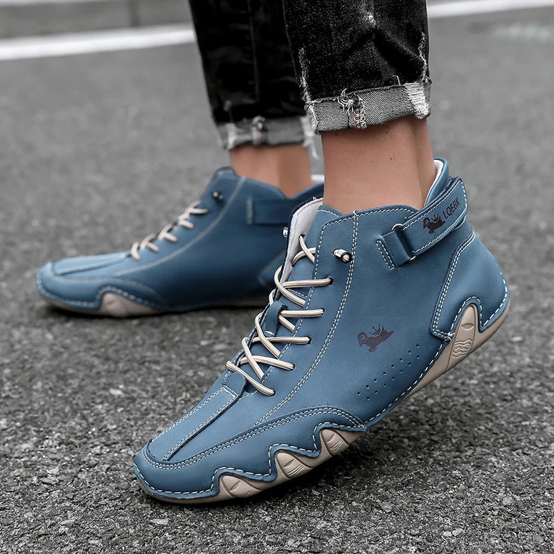 Leather Casual Shoes Sneakers for Men Fashion Outdoor Walking Loafers Shoes Comfortable Footwear Luxury Man Boots 2024 New In Pi-Mart