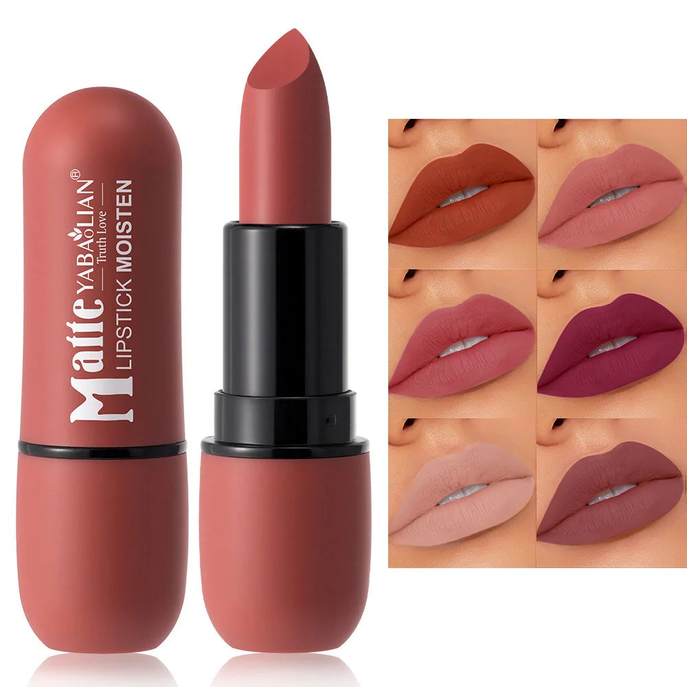 Matte Lipstick Long-Lasting Waterproof Classic High Pigment Velvet Topcoat Lip Cosmetics Pi-Mart