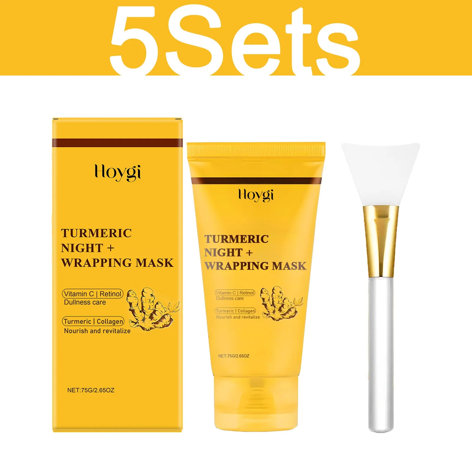 HOYGI Turmeric Collagen Mask Cleansing Pore Improves Spots Gentle Exfoliation Brightening Dullness Smoothing Peel-off Mask 75g Pi-Mart