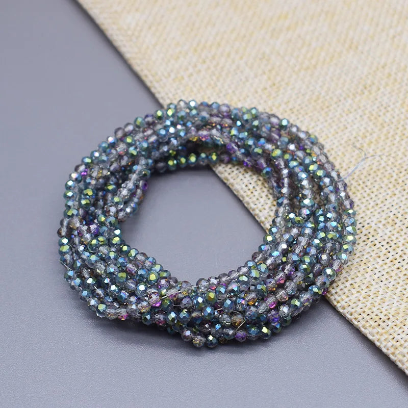 Yanqi 2 3 4mm Rondell Austria Faceted Crystal Beads Round Glass Beads Loose Spacer Beads for Jewelry Making DIY Pi-Mart
