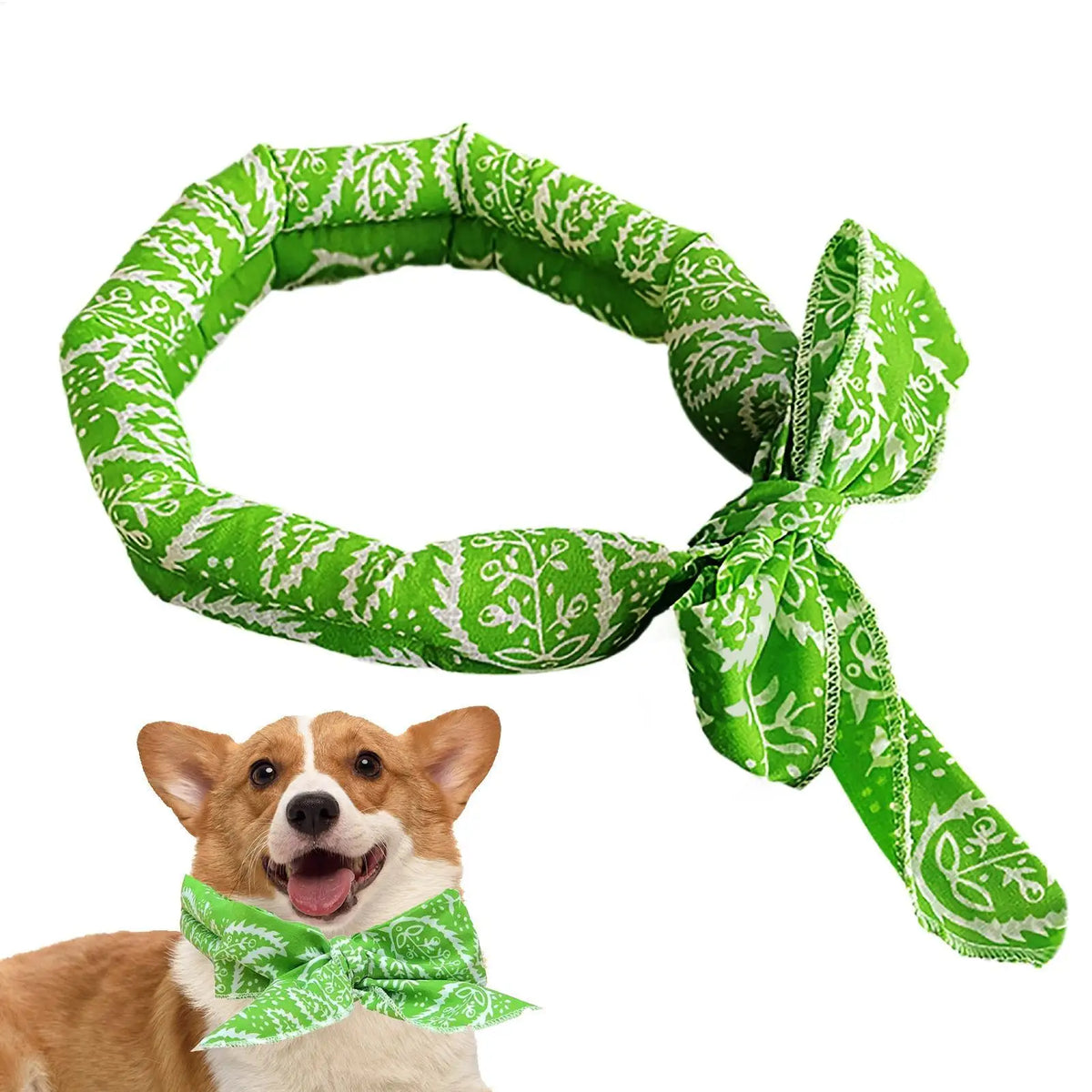 Pet Cooling Scarf Cute Dog Cooling Bandana Adjustable Fast Cooling Cat Cooling Ice Scarf Reusable Cat Collar Pet supplies Pi-Mart
