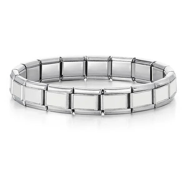 Italian Charm Link for Women Men 9mm Width Silver Gold Color Chain Stainless Steel Bracelet on Hand DIY Making Jewelry Wholesale Pi-Mart