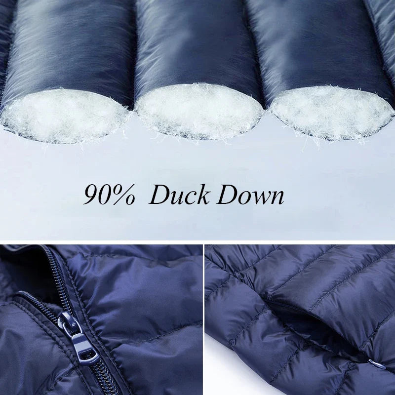 Men All-Season Warm Down Jacket Coats Mens Waterproof Windproof Down Jackets Spring Autumn Winter Casual 90% Down Jackets Male LadyShow.Store