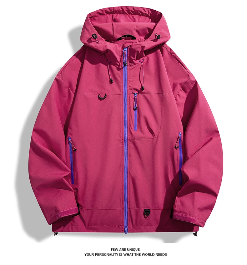 JNLN Unisex Waterproof Windbreaker Outdoor Sport Windproof Single-Layer Jacket Men Women Hiking Climbing Trekking Rain Coat Pi-Mart