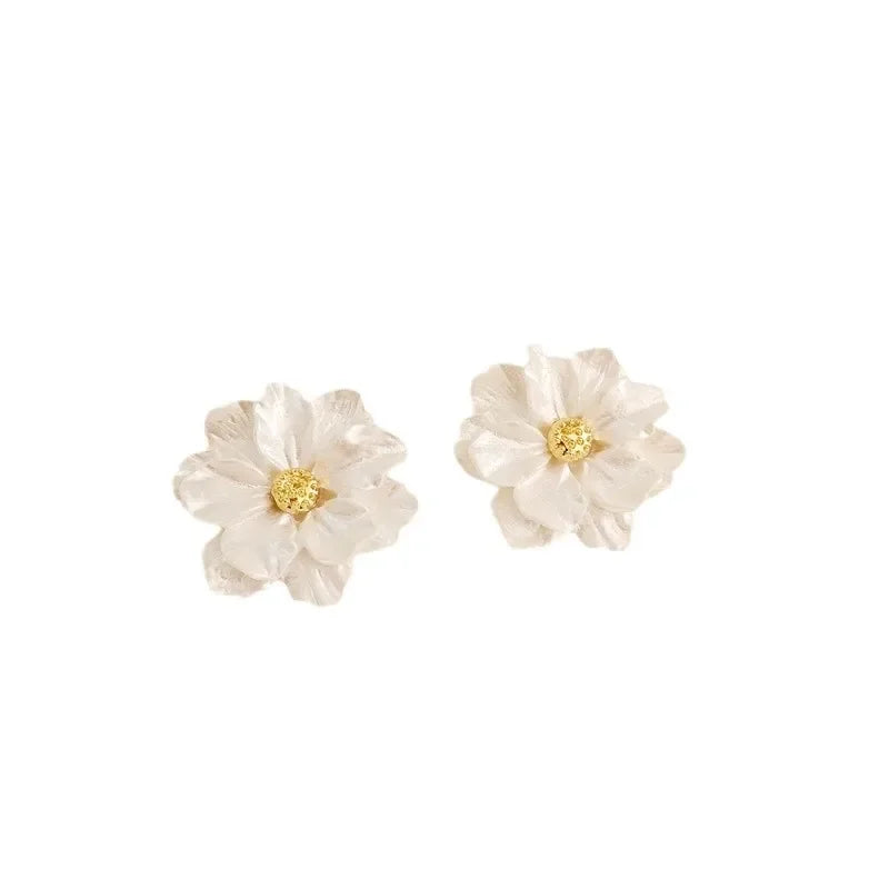 New Fashion Sweet Design Spring/Summer Blue Pink Enamel Flower Light Luxury High End Earrings Party Gifts for Women Jewelry Pi-Mart